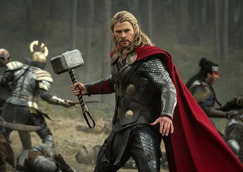 Chris Hemsworth in a scene from 'Thor: The Dark World.'