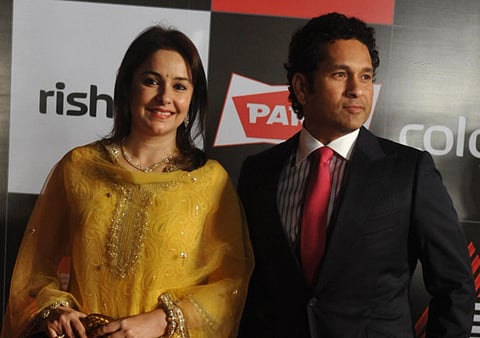 Sachin Tendulkar with his wife Anjali.