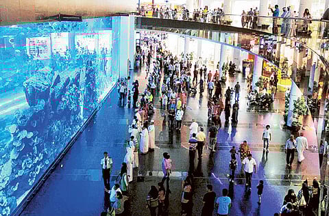 Tourist visiting the Burj Khalifa ,Down Town area and Dubai Mall. Dubai has seen a marked increase in the number of tourists from GCC countries due to the ongoing Dubai Summer Surprises festival.