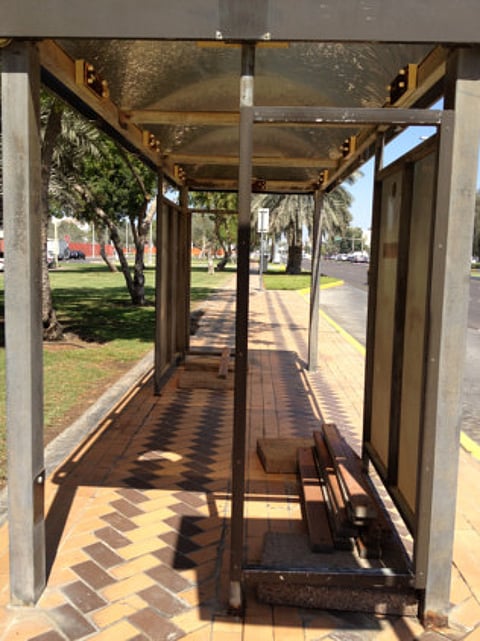 Abu Dhabi bus stops falling apart