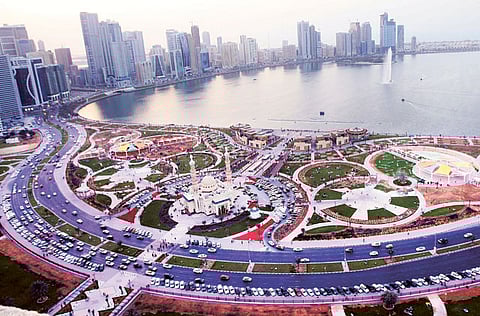 A view of Sharjah Waterfront at Sharjah Corniche.
