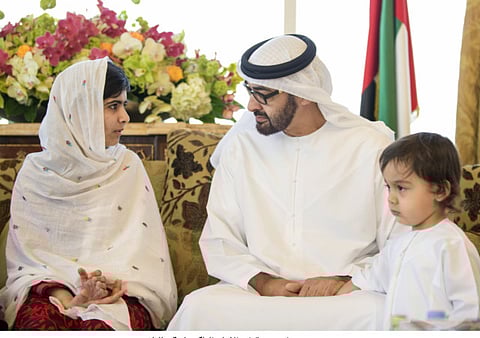 General Shaikh Mohammad Bin Zayed Al Nahyan praises Pakistan rights activist Malala Yousafzai