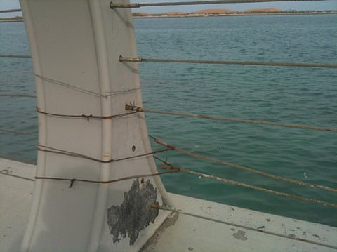 Abu Dhabi corniche barrier in need of repair