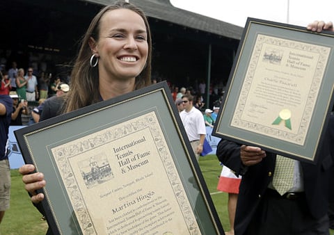 Martina Hingis, a member of the Tennis Hall of Fame, emerged as the first-ever champion of women's event in Dubai Duty Free Tennis Championships.