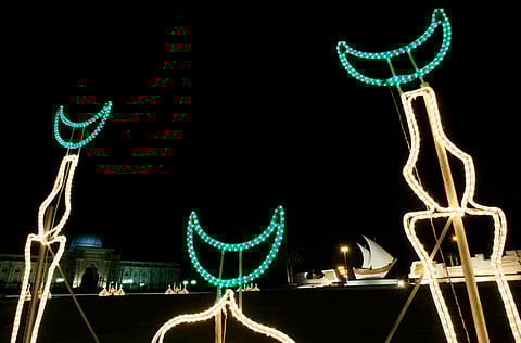 Colourful lights in Sharjah on the occasion of Ramadan.