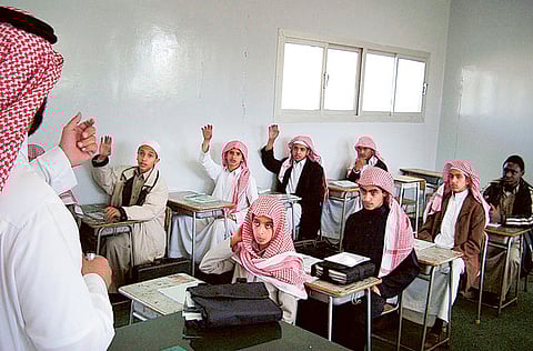 A classroom at Al Darrah public school in Abha, Saudi Arabia.