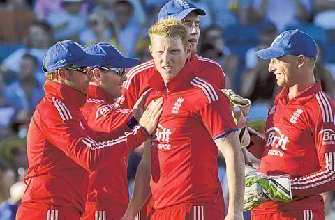 England's bowler Ben Stokes took out Glenn Maxwell during an ODI in Perth