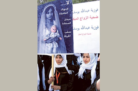 Students stage a protest denouncing child marriage. Photo for illustrative purpose.