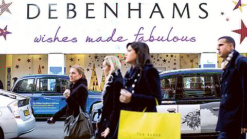 The Debenhams flagship store at Oxford Street. Debenhams, which employs about 12,000 people, has been struggling with the shift in UK retail habits for years, well before the coronavirus pandemic forced shops to close.