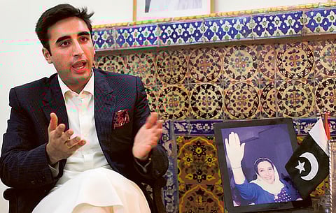 File photo: Bilawal Bhutto Zardari, chairman of the Pakistan Peoples Party (PPP), gestures during an interview with Reuters at his family residence in Naudero, some 21 kilometres (13 miles) from Larkana, October 22, 2014.