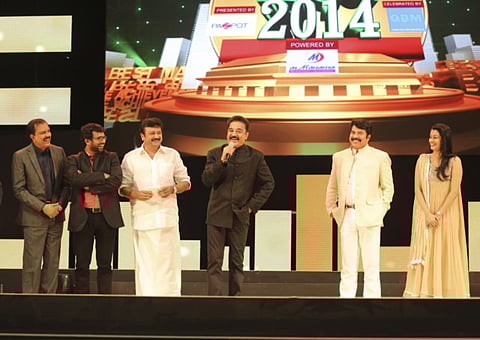 Mamootty and Kamal Haasan in Abu Dhabi