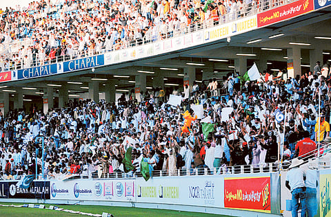 A section of the crowd at Dubai International Cricket Stadium when it hosted the first leg of IPL in 2014 with success.