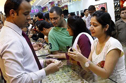 Buyers at a Malabar Gold outlet in Bur Dubai. Picture for illustrative purposes only.