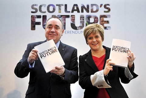 Alex Salmond and Nicola Sturgeon pose for picture in this file picture