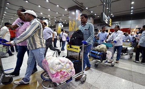 Picture for illustrative purposes: Indians who were stranded in Iraq on their arrival at IGI Airport T3 in New Delhi on Saturday.