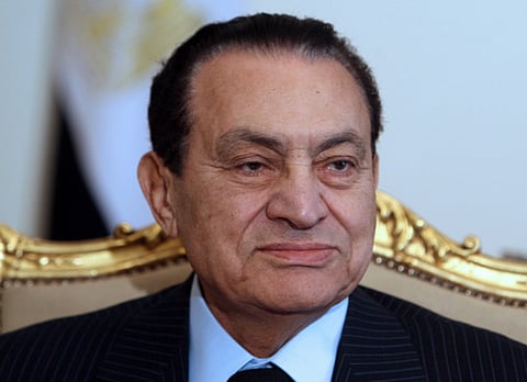 A 2011 file photo shows the then Egyptian President Hosni Mubarak in Cairo.
