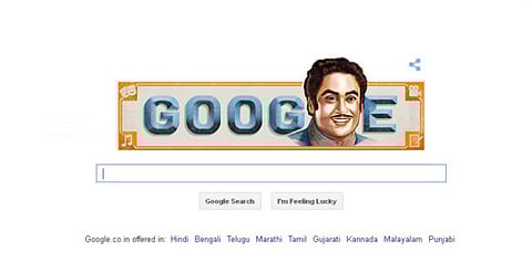 A Google doodle for Kishore Kumar