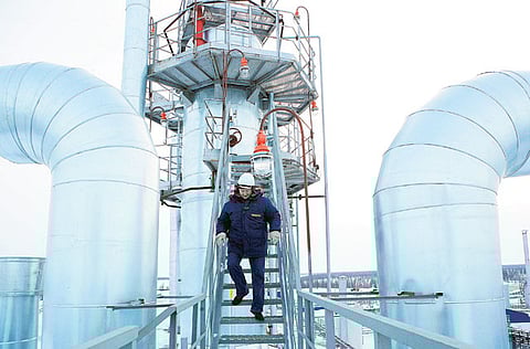 Gazprom’s gas-treating plant in Eastern Siberia. Huge gas supplies coming to Europe will be controlled by Central Asia and Russia, which top the world in terms of gas reserves.