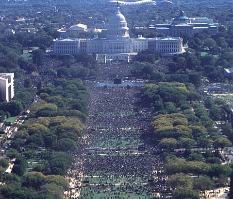 October 16, 1995: Tens of thousands at ‘Million Man March’