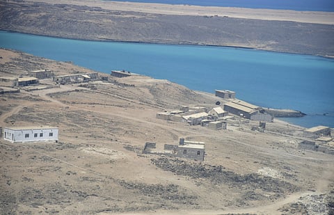A general view shows Mayun Island in Yemen.
