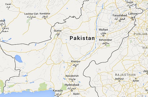 A map of Pakistan.