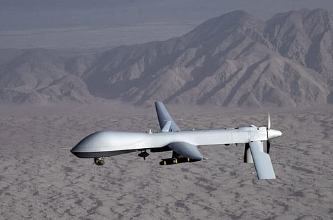 An MQ-1 Predator drone flies over an undisclosed location in this handout by the US Air Force. Picture for illustrative purpose.