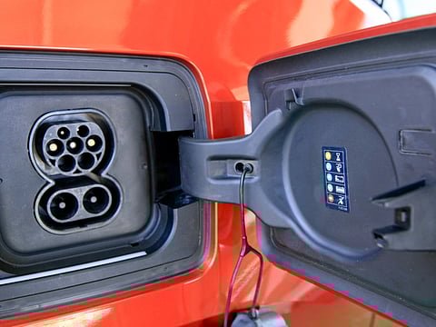 An electric-vehicle charging point in Dubai.