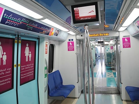 Marked in pink livery, the Dubai Metro allows women travellers to commute safely by accessing the 'Women and Children Only' compartments.