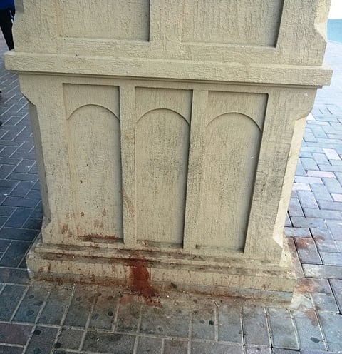 Public telephone booth misused