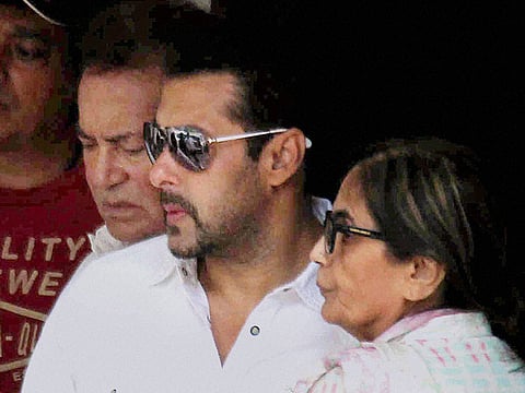 Bollywood actor Salman Khan, with his father Salim Khan and mother Sushila alias Salma