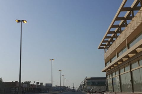 Street lights guide road users during the day