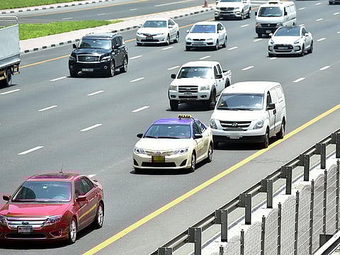 Cars on Shaikh Zayed Road in Dubai. Photo for illustrative purposes only