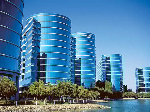 The Oracle headquarters in Silicon Valley, California. Oracle Corp has joined some of the investors of TikTok's Chinese owner, ByteDance, in pursuing a bid for the popular short-video app's operations in North America, Australia and New Zealand.