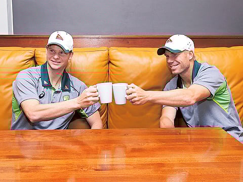 Steve Smith (left) and David Warner are among the Australian players who have been released after a hard quarantine on return via Maldives after the suspension of IPL.