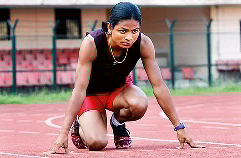 Dutee Chand, the Indian sprinting ace, has been laid low due to lack of competitions during the lockdown for the pandemic.