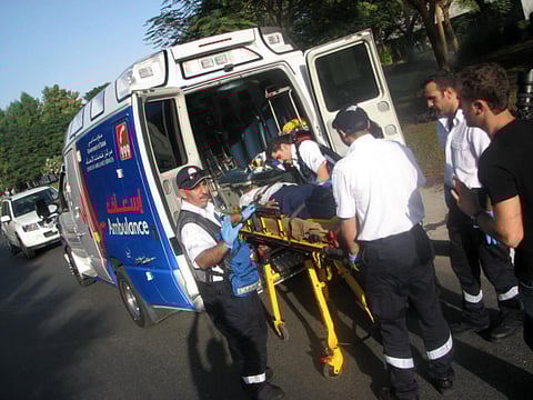 Paramedics in action in Dubai