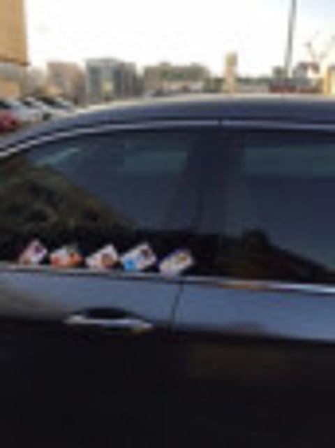 Advertisement cards creating a nuisance