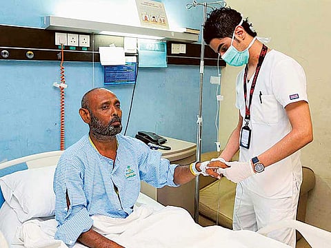 A nurse checks a patient at a hospital in Riyadh.One of Saudi Arabia’s largest private healthcare operators plans an initial public offering next month, according to people familiar with the matter.
