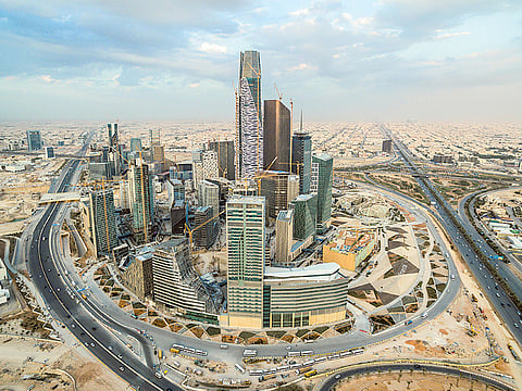 King Abdullah financial district in Riyadh, Saudi Arabia. Saudi Arabia’s recent announcement of a significant narrowing of the budget deficit in Q1 2021 points to improvement in its public finances.