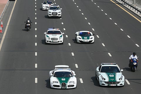 A fleet of Dubai Police's supercars.