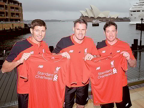 Jamie Carragher was a key Liverpool player alongside Steven Gerrard and Robbie Fowler.