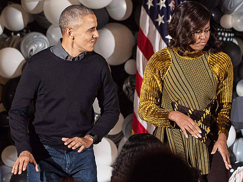 US President Barack Obama and First Lady Michelle Obama.