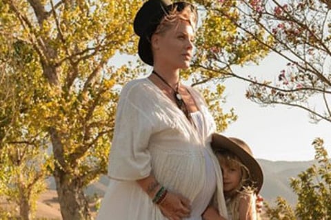 Pink pregnant with second child