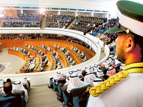 File picture shows lawmakers attending parliament.