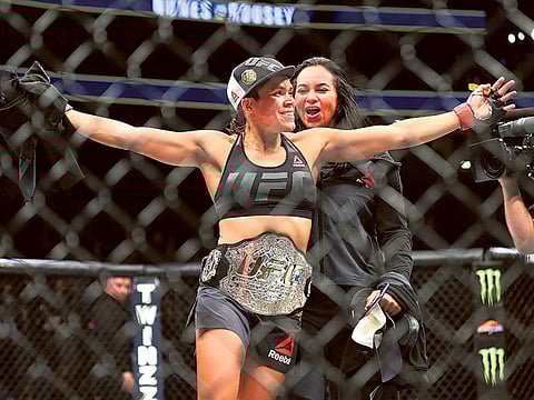 The mouthwatering clash between Amanda Nunes (pictured) and Felicia Spencer, scheduled on May 9, will now have to wait.