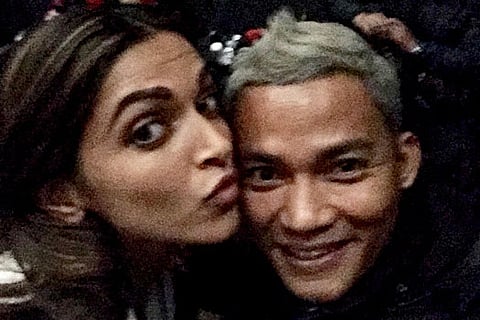 Deepika Padukone poses with Thai actor Tony Jaa