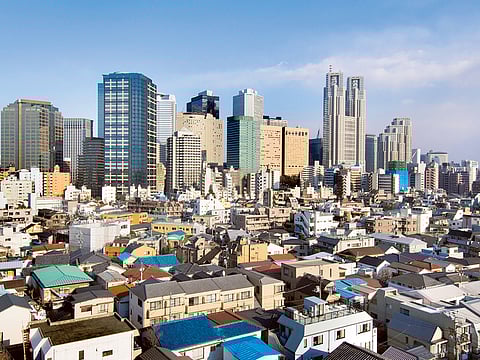 The Tokyo skyline.