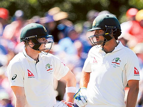 Australia’s Steve Smith (left) and Joe Burns