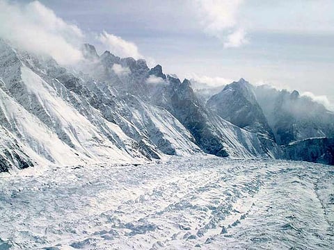 A file photo of an aerial view of the Siachen Glacier, Himalayas.