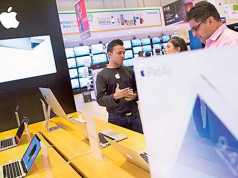 An Apple store in India. An iPhone manufacturing plant run by Taiwanise tech giant Wistron Corporation at Narsapura, near Bengaluru was vandalised on Saturday by employees allegedly over salary dues.